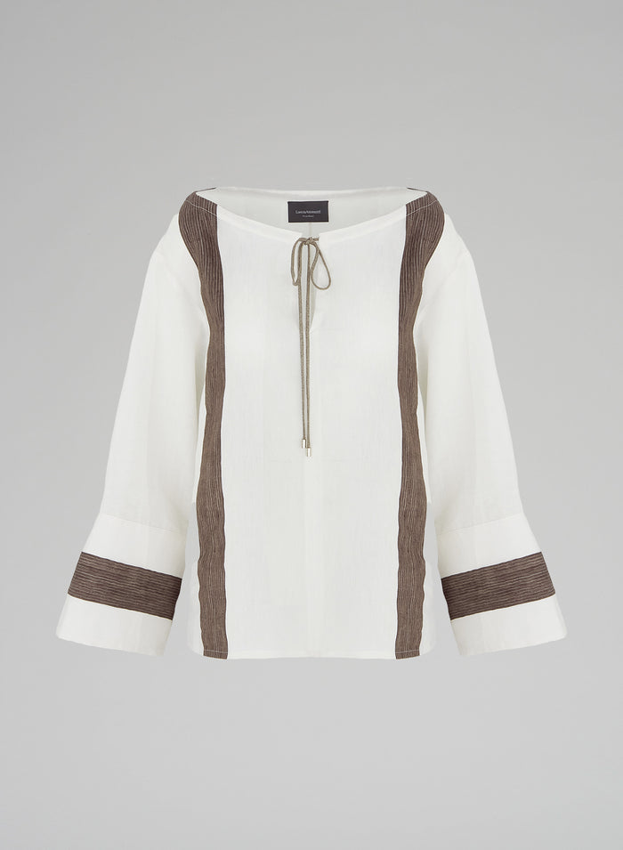 LINEN BLEND BLOUSE