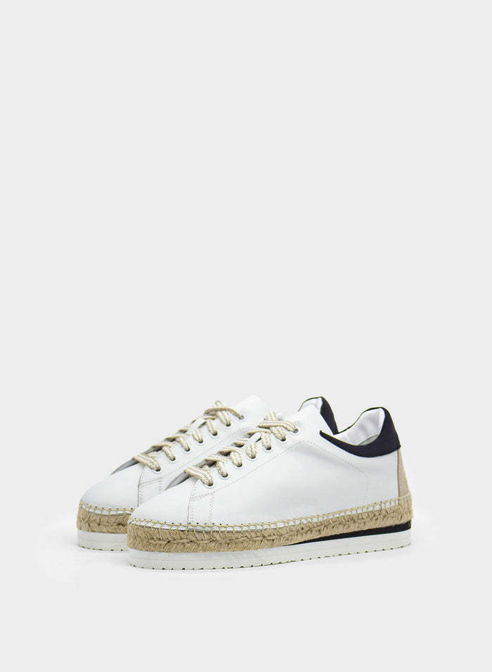 LEATHER AND ROPE SNEAKERS
