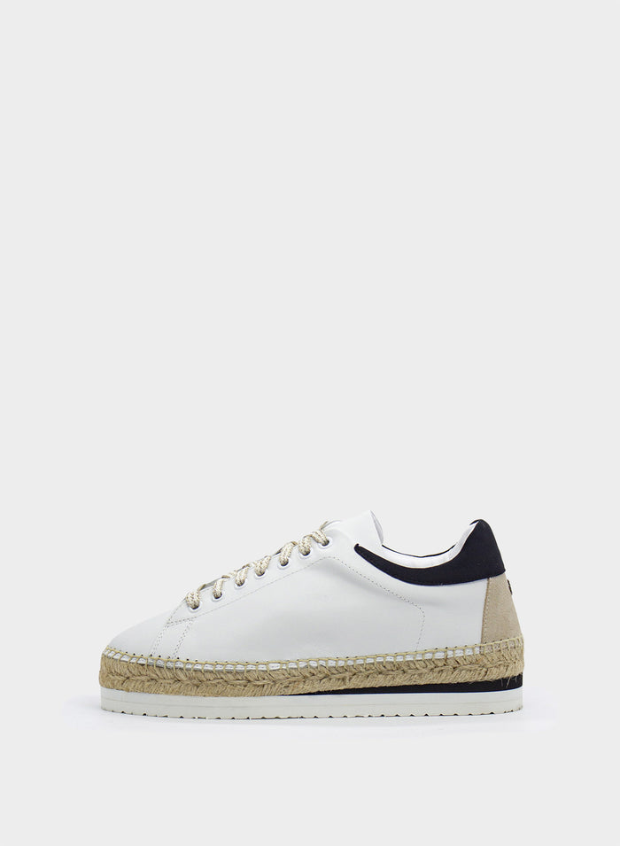 LEATHER AND ROPE SNEAKERS