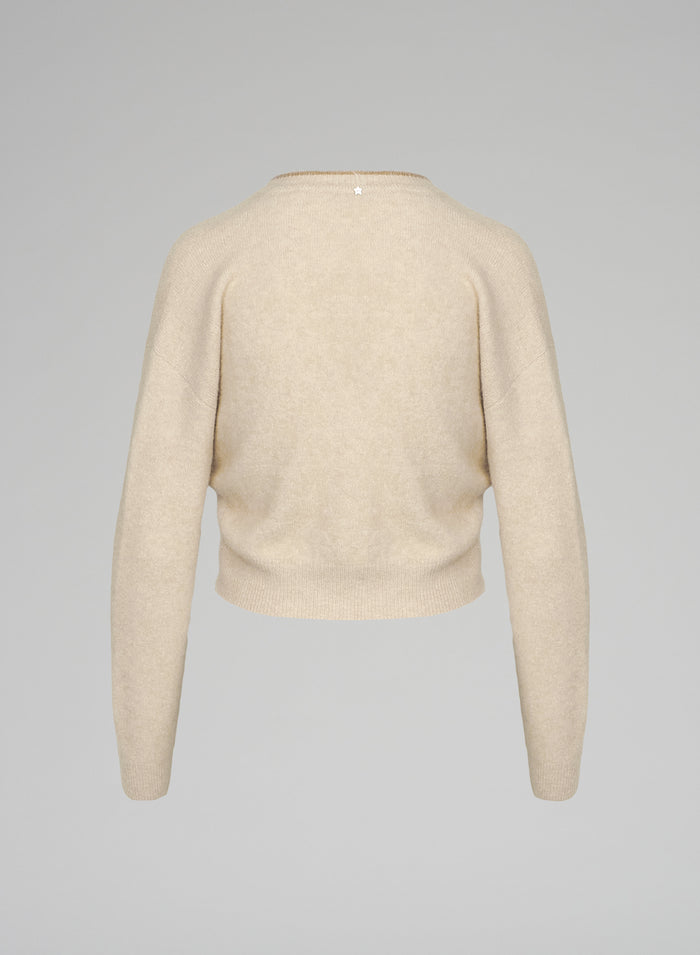 CAMEL AND SILK CARDIGAN