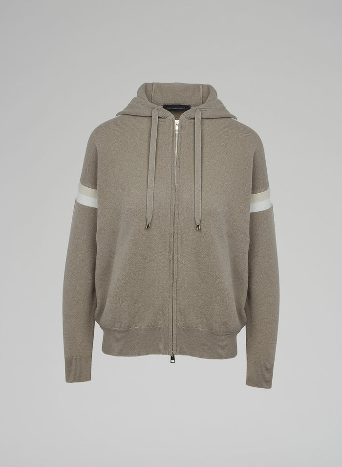 WOOL, CASHMERE AND SILK HOODIE