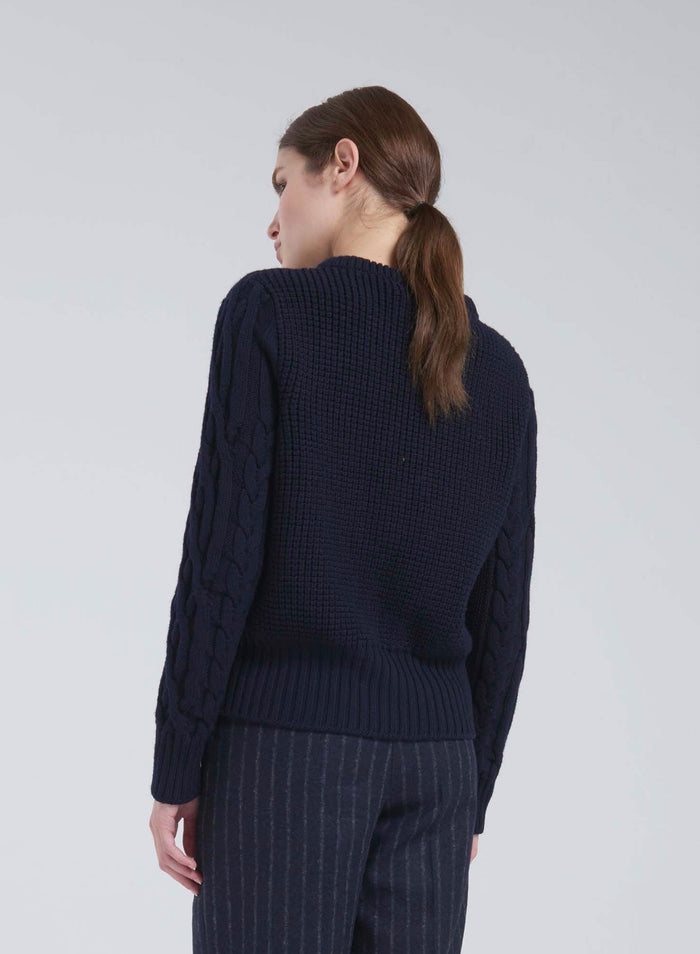 CABLE KNIT WOOL SWEATER