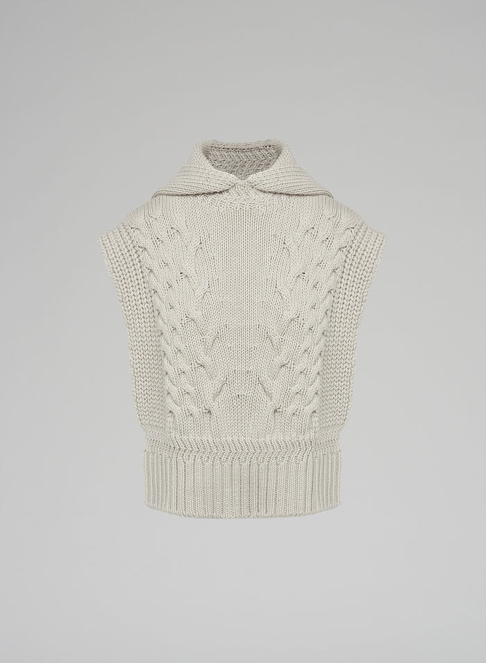 CABLE KNIT GILET
