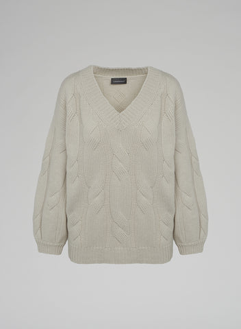 WOOL, CASHMERE AND SILK SWEATER