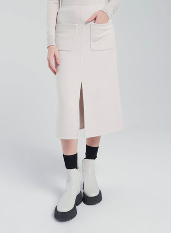 WOOL AND ANGORA MIDI SKIRT