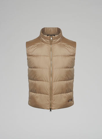 NYLON AND KNIT PADDED VEST