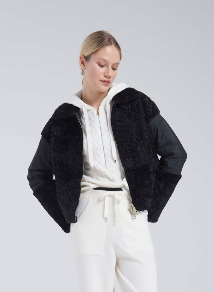 NYLON AND SHEARLING JACKET