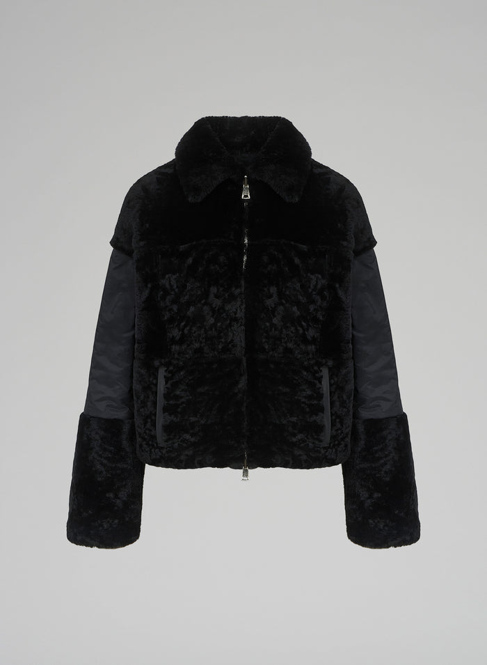 NYLON AND SHEARLING JACKET