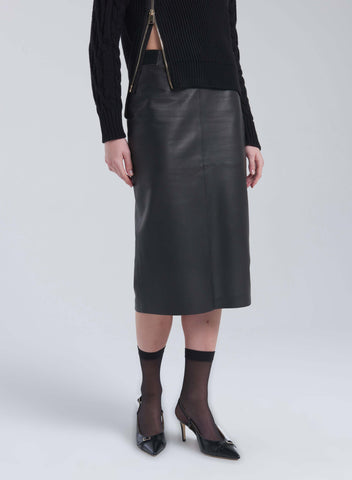 NAPPA LEATHER MIDI SKIRT