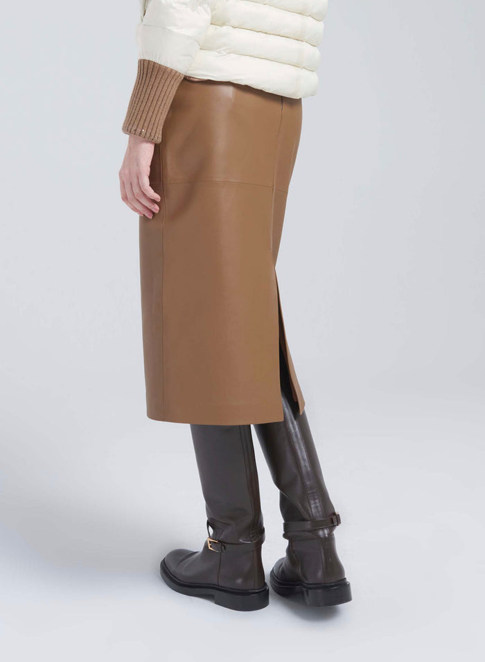 NAPPA LEATHER MIDI SKIRT