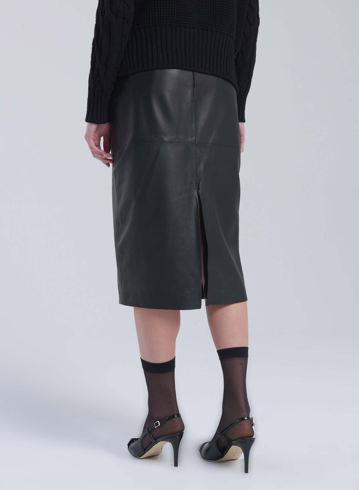 NAPPA LEATHER MIDI SKIRT