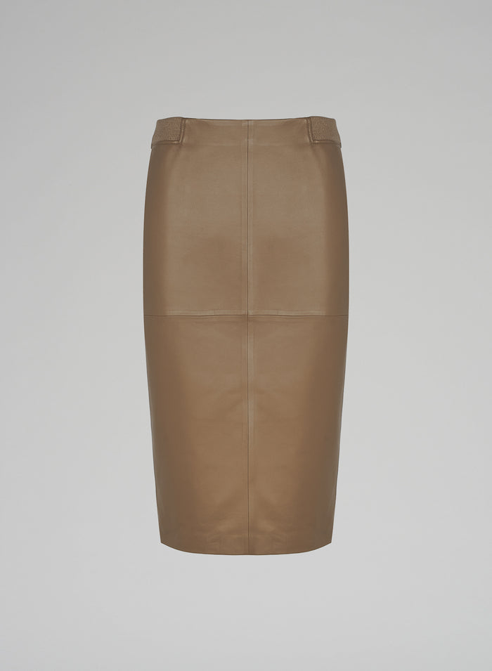 NAPPA LEATHER MIDI SKIRT