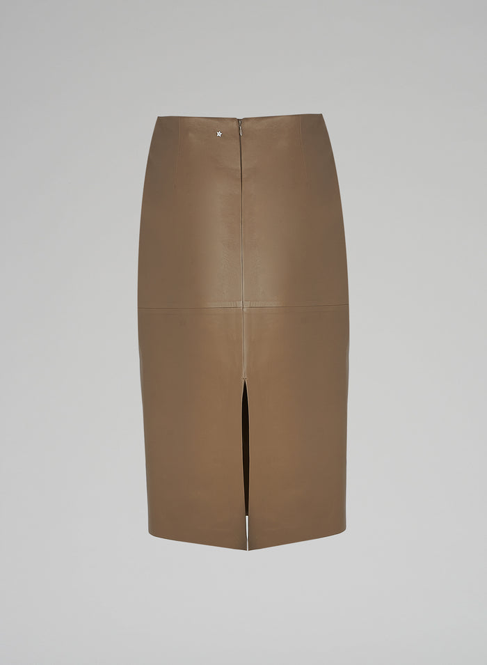 NAPPA LEATHER MIDI SKIRT