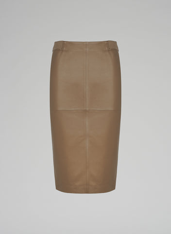 NAPPA LEATHER MIDI SKIRT