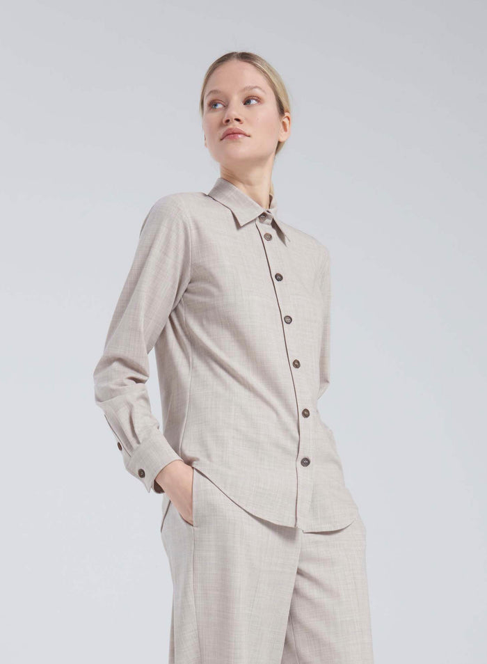 STRETCH WOOL SHIRT