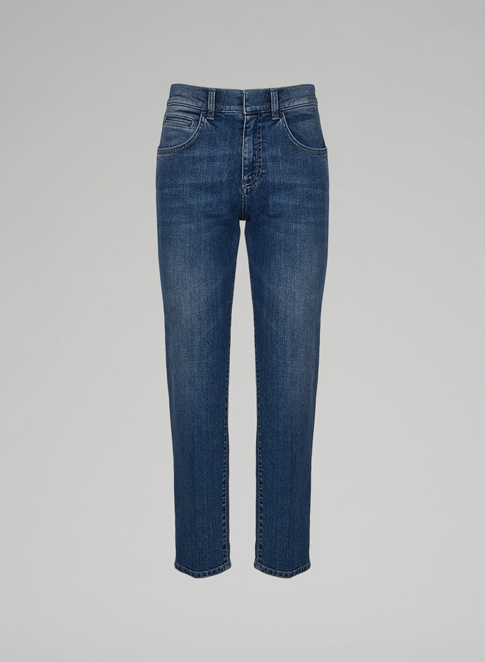 STRAIGHT-LEG DENIM PANTS