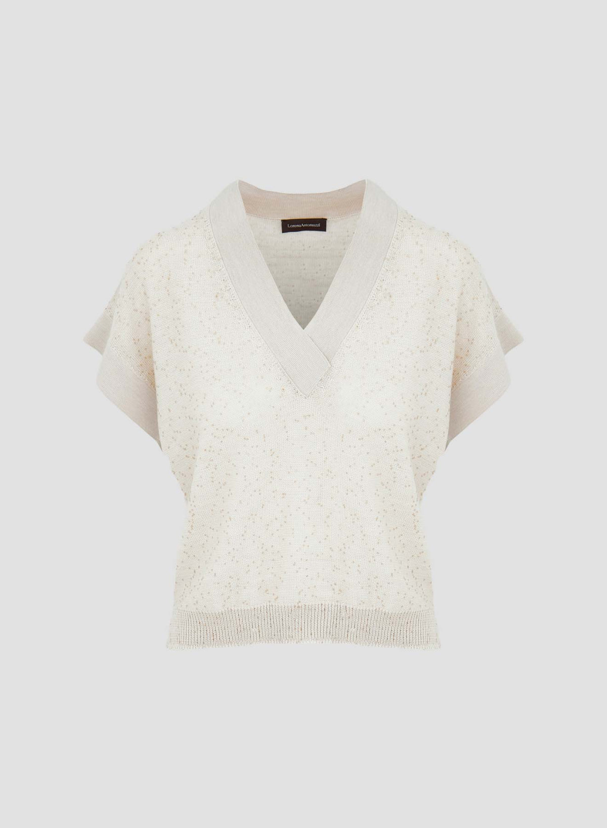 WOOL KNIT VEST WITH SEQUINS