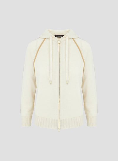 WOOL, SILK AND CASHMERE HOODIE