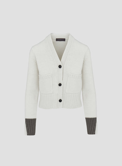 WOOL, SILK AND CASHMERE CARDIGAN
