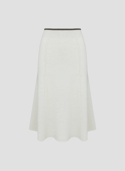 WOOL, SILK AND CASHMERE FLARE SKIRT
