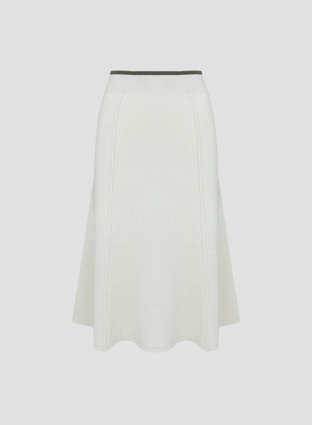 WOOL, SILK AND CASHMERE FLARE SKIRT