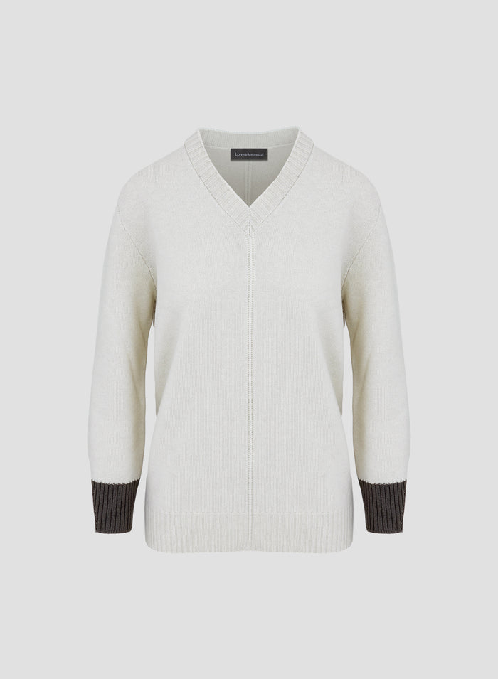 WOOL, SILK AND CASHMERE SWEATER