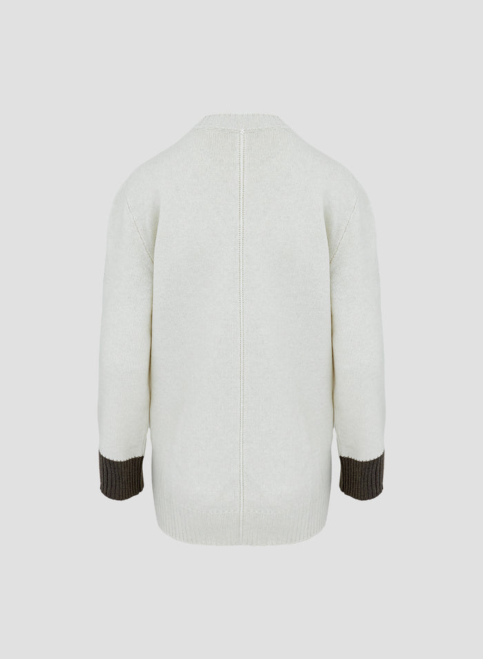 WOOL, SILK AND CASHMERE SWEATER