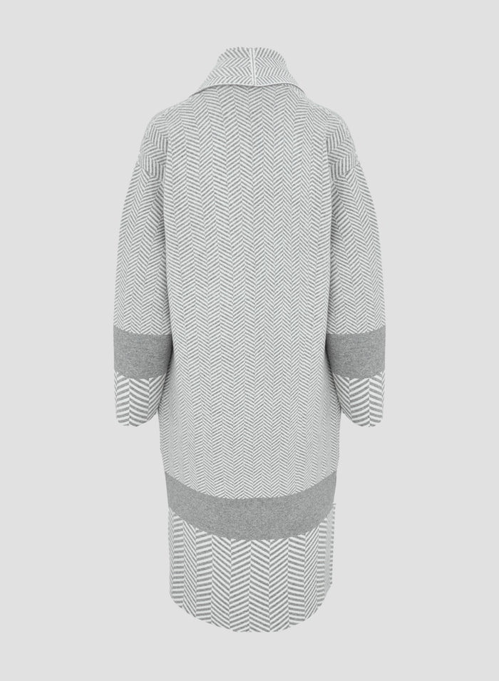 WOOL, CASHMERE AND SILK JACQUARD RESCA MAXI CARDIGAN