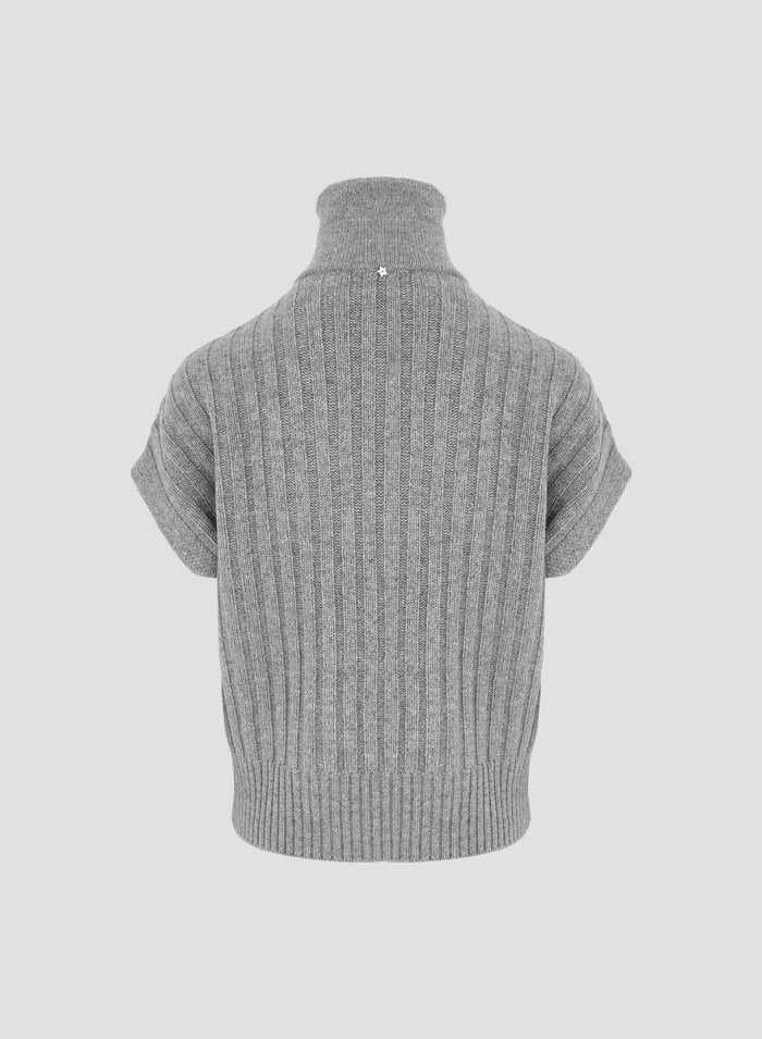 GILET A TRECCIA IN LANA, SETA CASHMERE