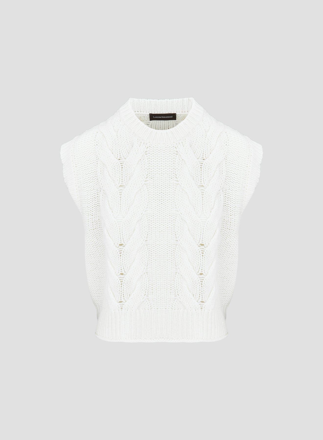 WOOL, CASHMERE AND SILK VEST WITH ICONIC SCULPTED BRAID