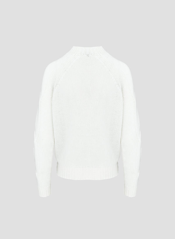 MAGLIA IN CASHMERE CON TRECCIA ICONICA PIATTA