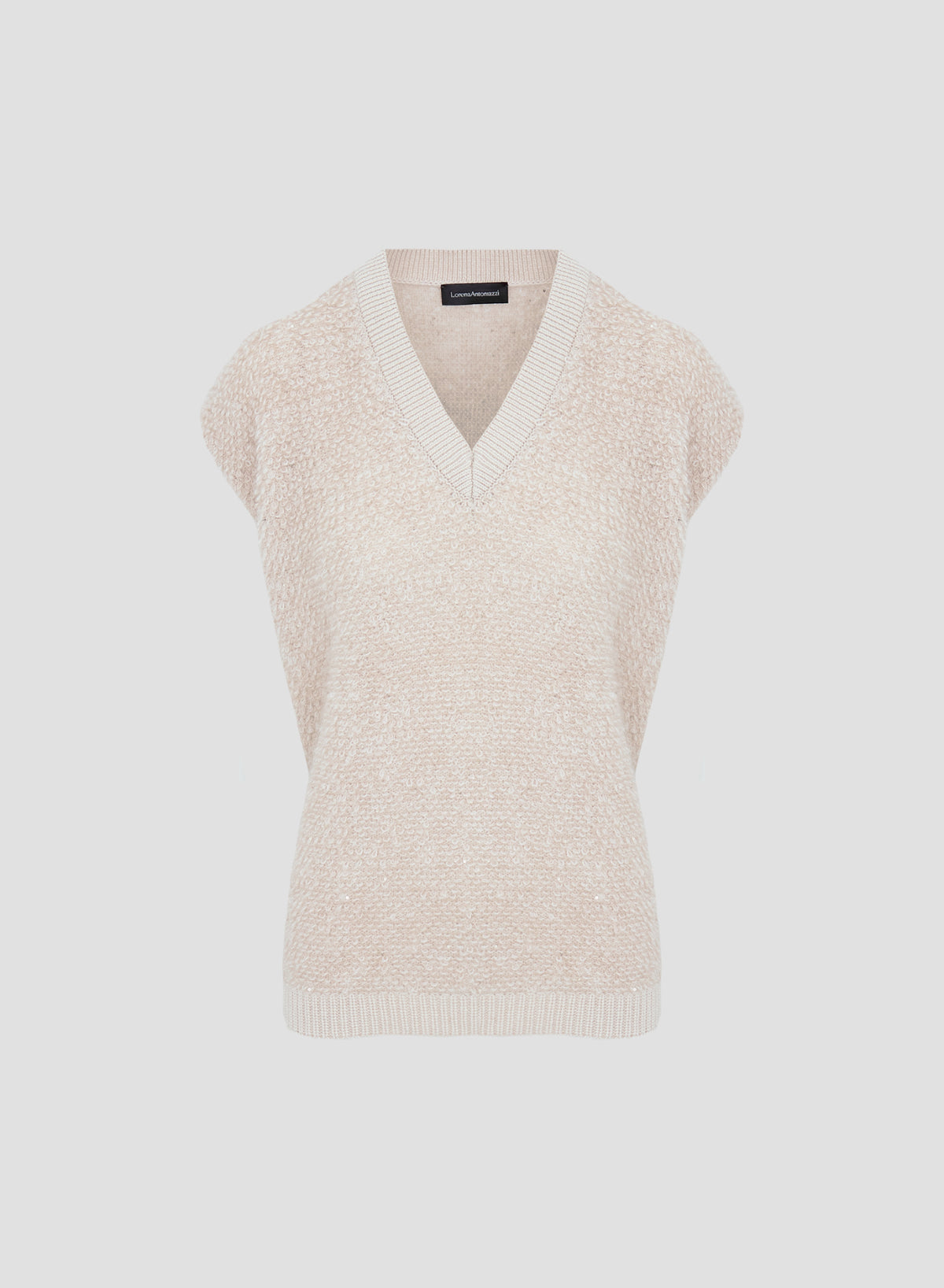 WOOL, SILK AND CASHMERE VEST WITH FUR EFFECT