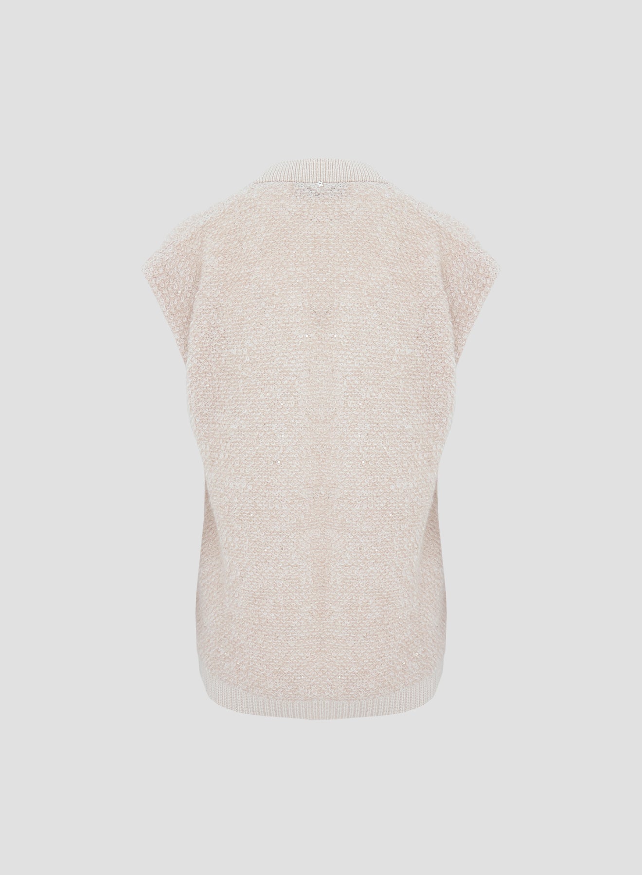 WOOL, SILK AND CASHMERE VEST WITH FUR EFFECT