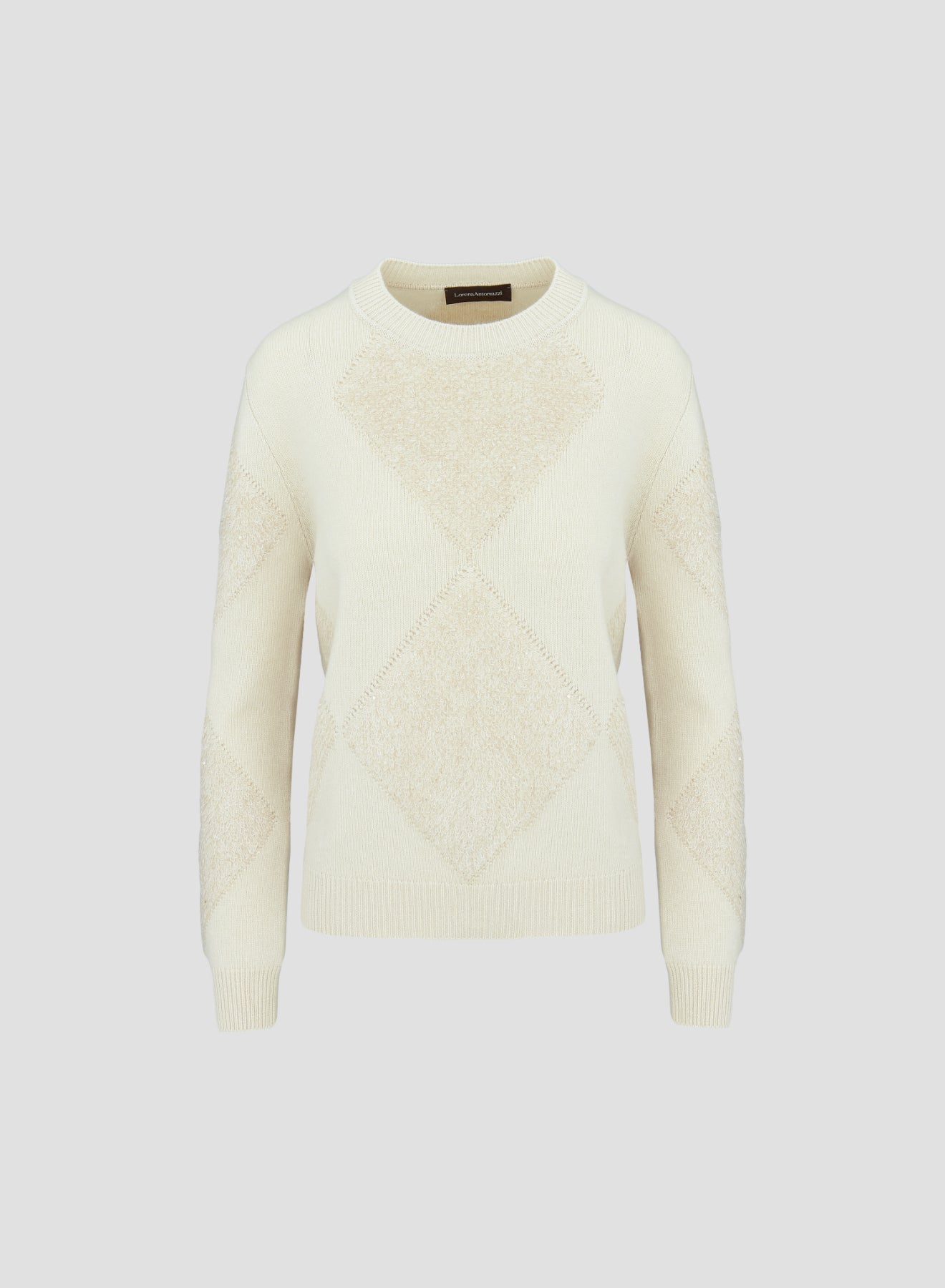 WOOL, SILK AND CASHMERE SWEATER WITH FUR DETAIL