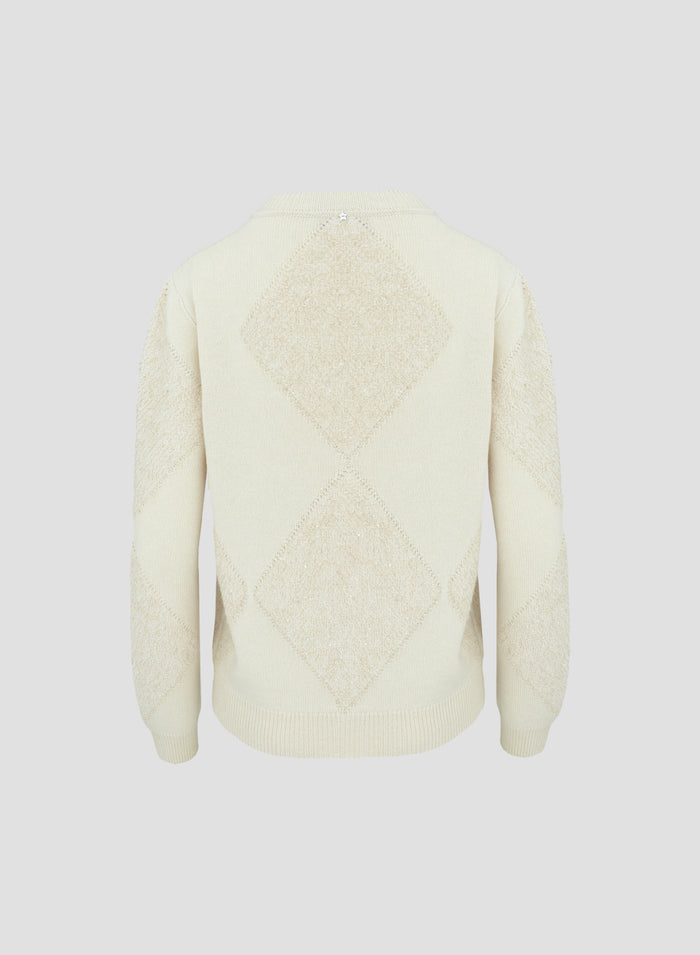 WOOL, SILK AND CASHMERE SWEATER WITH FUR DETAIL