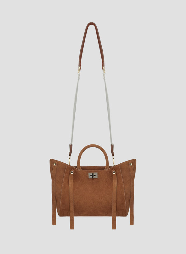 BORSA A TRACOLLA IN CAMOSCIO