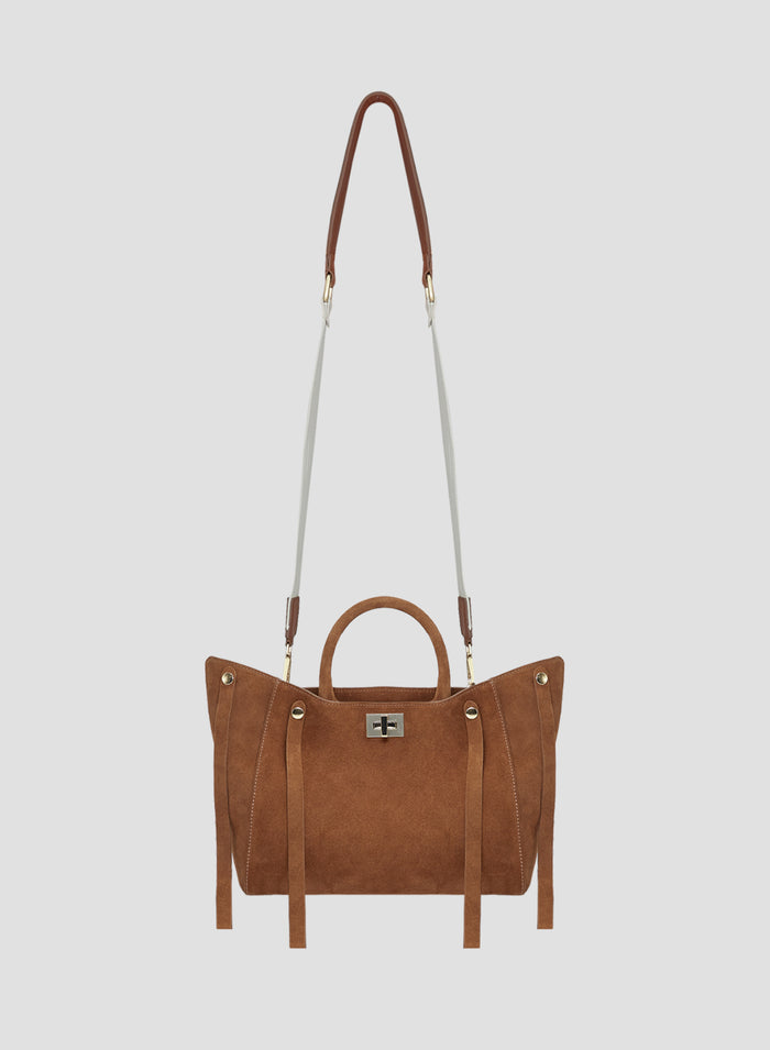 BORSA A TRACOLLA IN CAMOSCIO