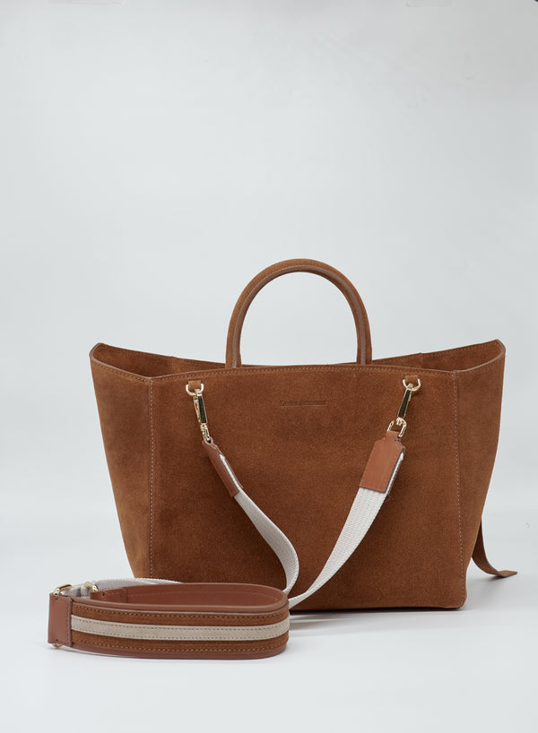 BORSA GRANDE A TRACOLLA IN CAMOSCIO