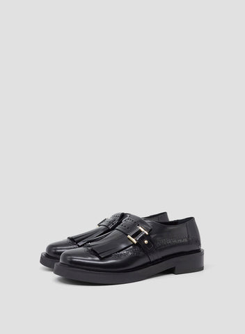 MOCASSINO IN PELLE CON FRANGE