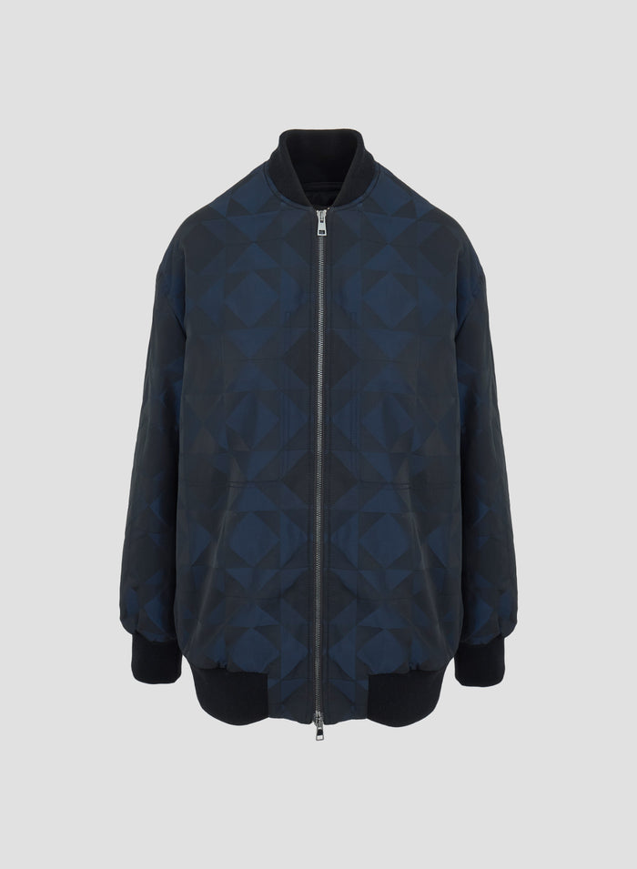 JACQUARD PATTERNED TAFFETA BOMBER