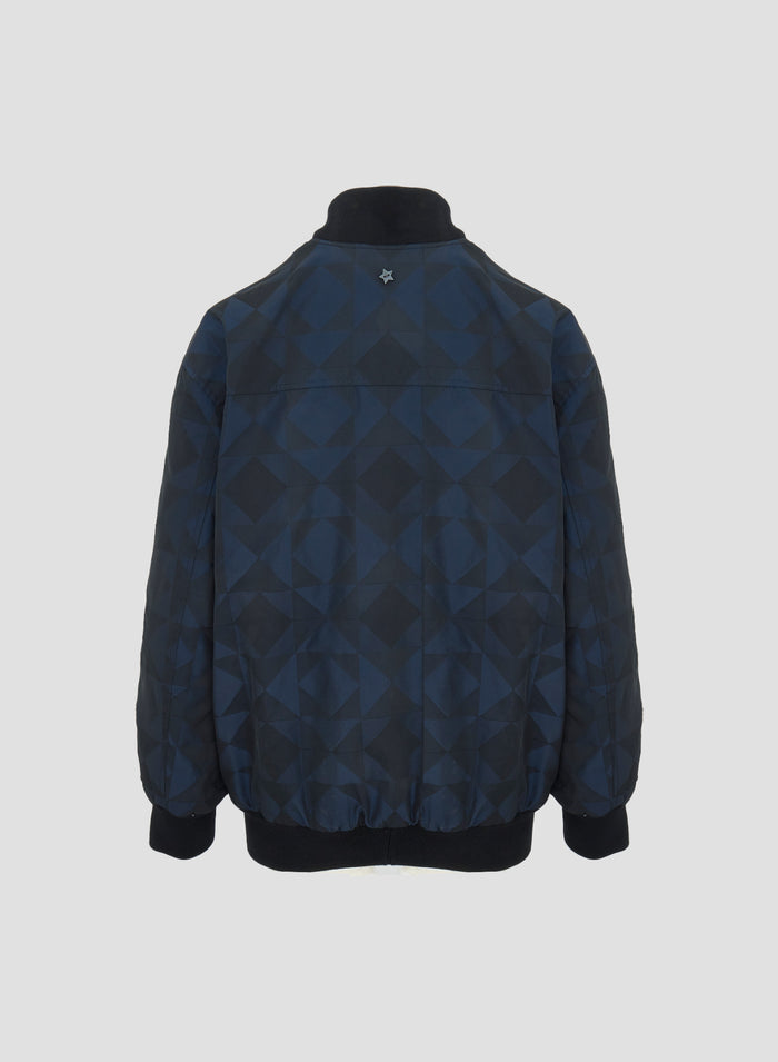 JACQUARD PATTERNED TAFFETA BOMBER