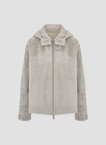 CAPPOTTO CORTO IN MONTONE E MAGLIA