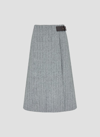 GONNA IN MISTO LANA CON GESSATURA LUREX