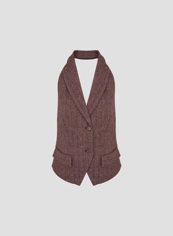GILET IN RESCA DI LANA E SETA