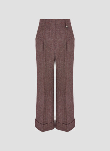 PANTALONI SARTORIALI IN RESCA DI LANA E SETA