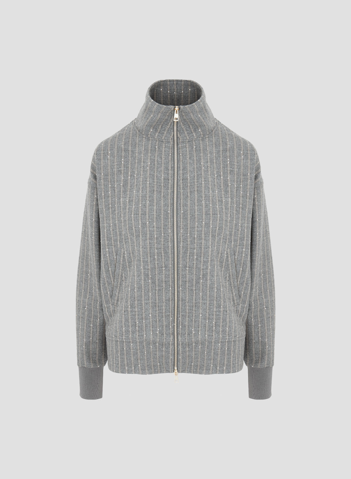 BOMBER IN LANA E COTONE GESSATO