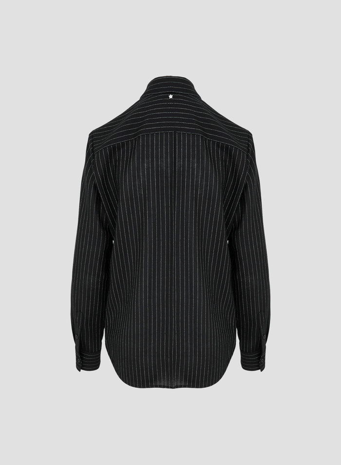 PINSTRIPE LIGHTWEIGHT WOOL SHIRT