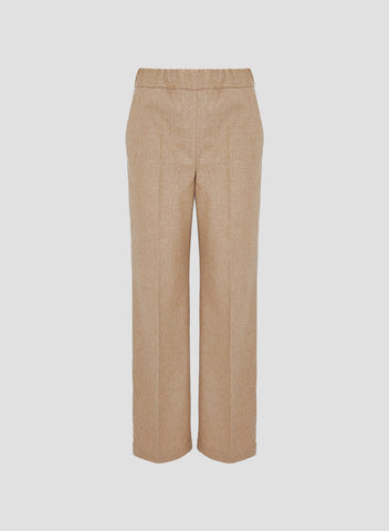 PANTALONI A GAMBA DRITTA IN FLANELLA STRETCH