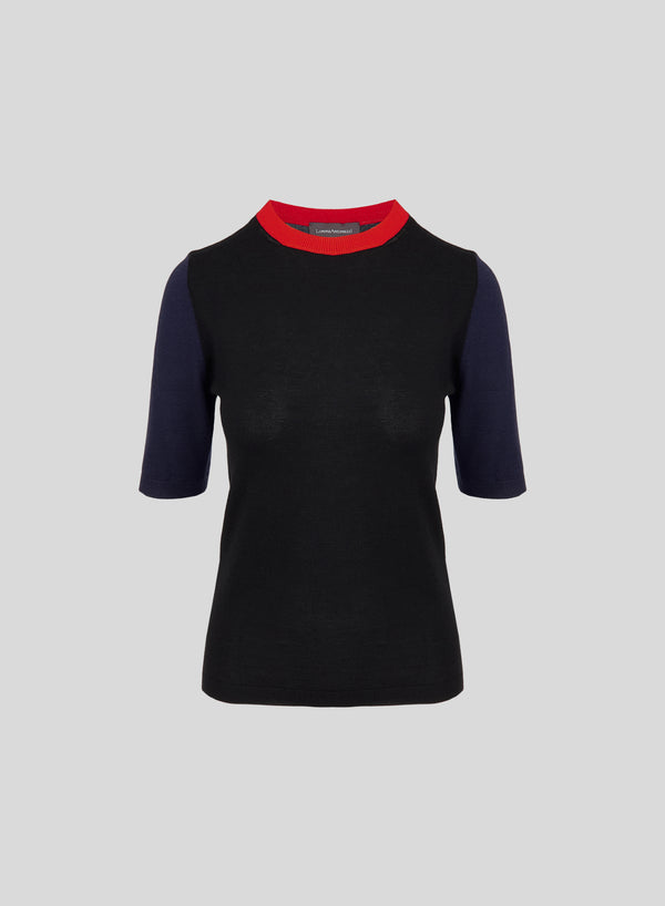 MAGLIA A BLOCCHI DI COLORE IN CASHMERE E SETA ULTRALIGHT
