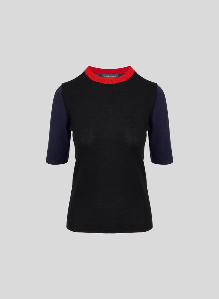 MAGLIA A BLOCCHI DI COLORE IN CASHMERE E SETA ULTRALIGHT